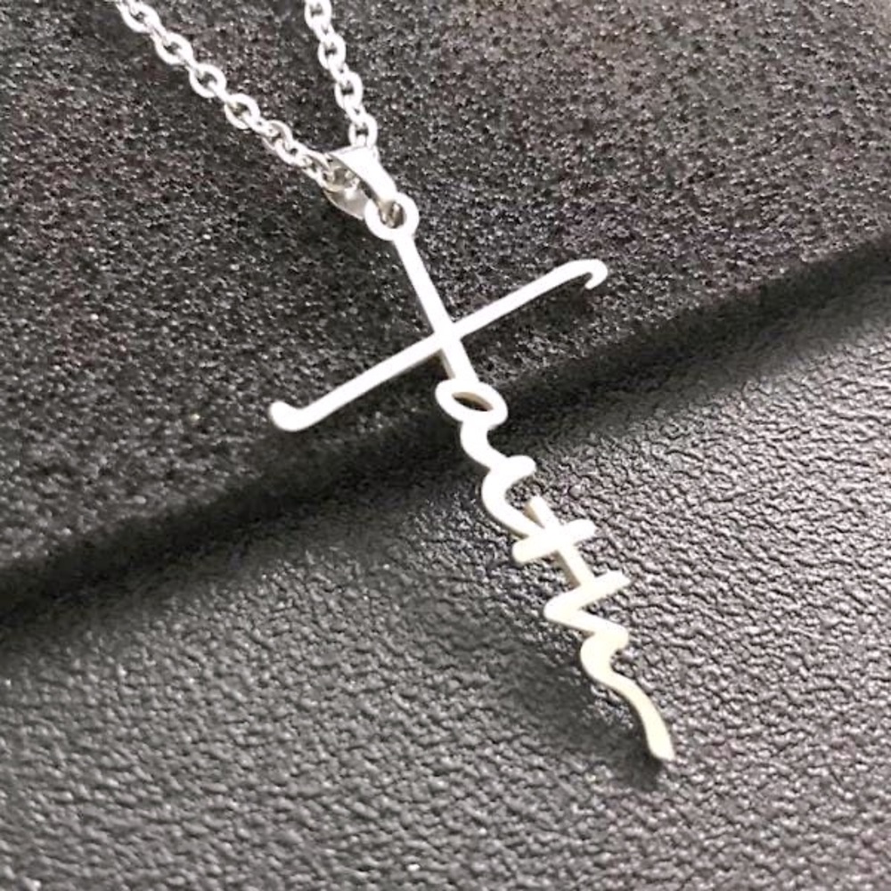 Stainless Steel “ Faith “ Charm and Necklace